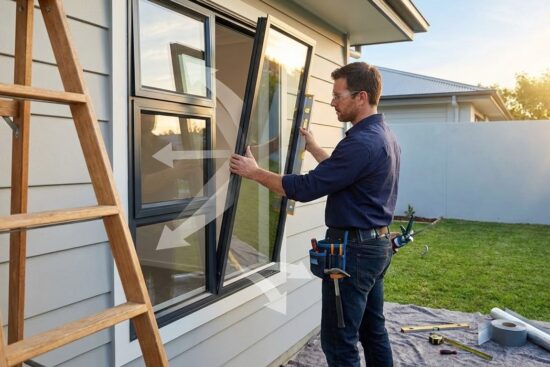 Professional window installation improving home energy efficiency and curb appeal.