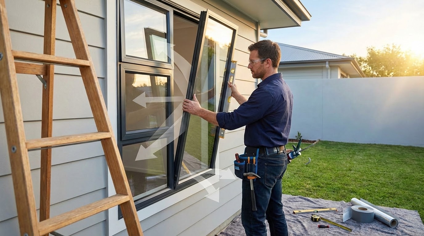 Professional window installation improving home energy efficiency and curb appeal.