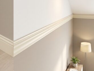 Elegant crown molding installed at wall‑ceiling junction, adding a sophisticated finish