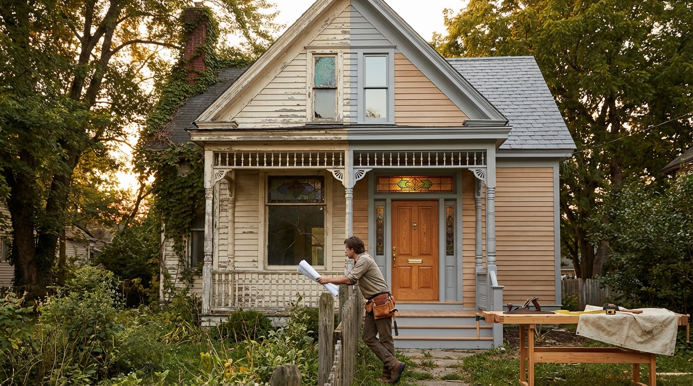 Historic home renovation preserving original craftsmanship and architectural details