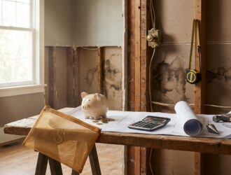 Home renovation budget plan with safety net for unexpected costs and contingency fund