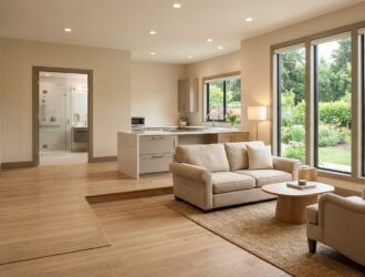 Senior couple enjoying renovated accessible kitchen for comfortable aging in place