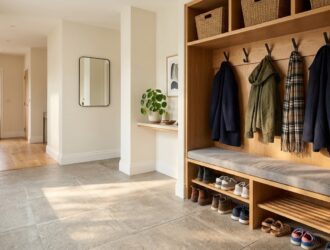 Home renovation planning showing tools and blueprints for diy vs hire a professional decisions